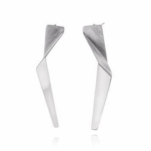 Silver Lighting Bolt Earrings-Earrings-Aleksandra Przybysz-Pistachios
