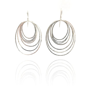 Silver Ripple Earrings - Large-Earrings-Heather Guidero-Pistachios