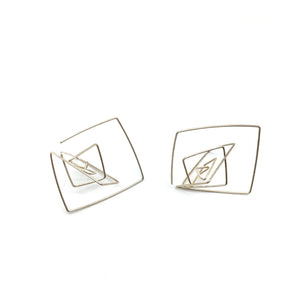 Silver Scribble Hoops - Medium-Earrings-Aimee Petkus-Pistachios