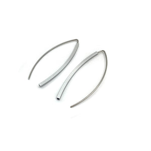 Silver Short Bow Earrings-Earrings-Ursula Muller-Pistachios