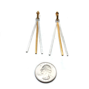Silver and Gold Layered Bar Earrings-Earrings-Franziska Rappold-Pistachios