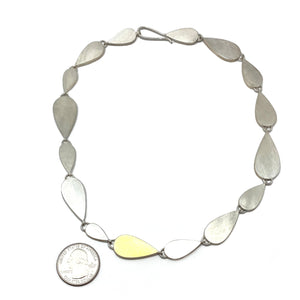 Silver and Gold Teardrop Collar-Necklaces-Elisa Bongfeldt-Pistachios