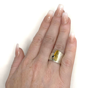 Silver and Gold Wrap Ring-Rings-Eva Stone-Pistachios