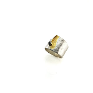 Silver and Gold Wrap Ring-Rings-Eva Stone-Pistachios