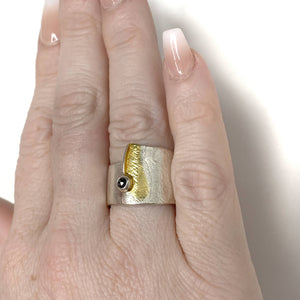 Silver and Gold Wrap Ring-Rings-Eva Stone-Pistachios