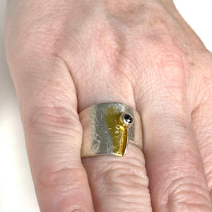 Silver and Gold Wrap Ring-Rings-Eva Stone-Pistachios