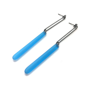 Single Link Earrings - Oxi/Blue-Earrings-Emily Rogstad-Pistachios