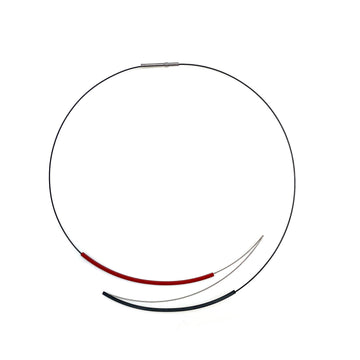 Single Strand Black & Red Anodized Aluminum Necklace