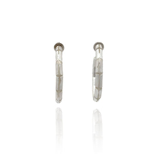 Sliced Silver Hoops-Earrings-Biba Schutz-Pistachios