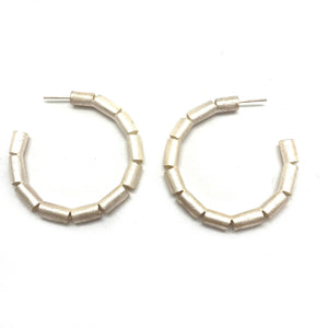 Sliced Silver Hoops-Earrings-Biba Schutz-Pistachios