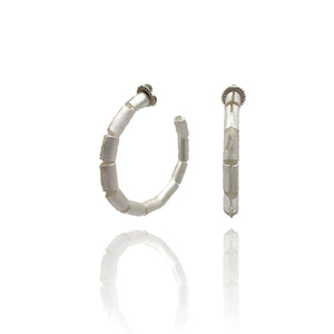 Sliced Silver Hoops-Earrings-Biba Schutz-Pistachios