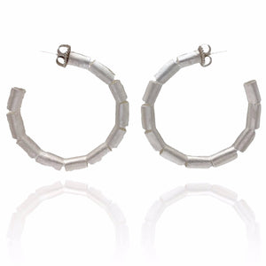 Sliced Silver Hoops-Earrings-Biba Schutz-Pistachios