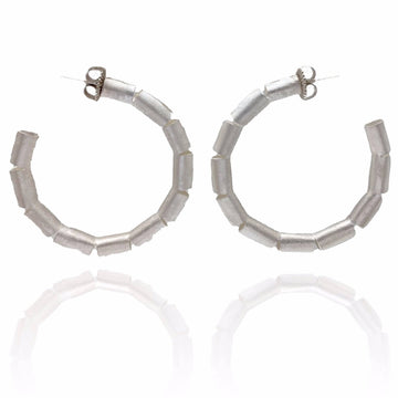 Sliced Silver Hoops
