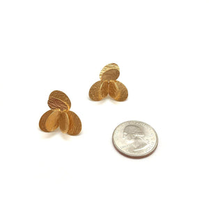 Small 3D Petal Earrings - Gold-Earrings-Malgosia Kalinska-Pistachios