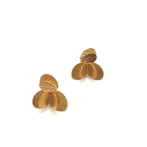 Small 3D Petal Earrings - Gold-Earrings-Malgosia Kalinska-Pistachios