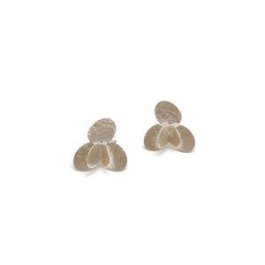 Small 3D Petal Earrings - Silver-Earrings-Malgosia Kalinska-Pistachios