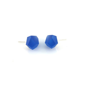 Small Cobalt Blue Crystal Stud-Earrings-Fruit Bijoux-Pistachios