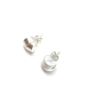 Small Dual Silver Hoop-Earrings-Barbara Schletterer-Pistachios