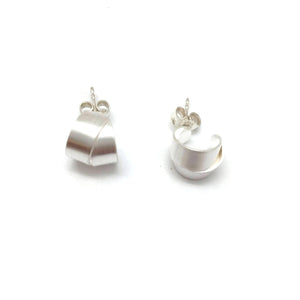 Small Dual Silver Hoop-Earrings-Barbara Schletterer-Pistachios
