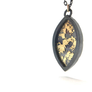 Small Gold and Black Pendant-Necklaces-Luana Coonen-Pistachios