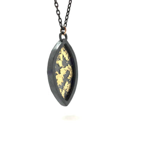 Small Gold and Black Pendant-Necklaces-Luana Coonen-Pistachios