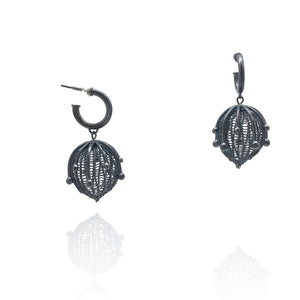Small Oxidized Dew Earrings-Earrings-Sowon Joo-Pistachios