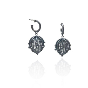 Small Oxidized Dew Earrings-Earrings-Sowon Joo-Pistachios