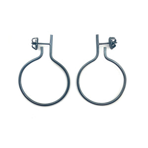 Small Oxidized Sterling Silver Hoops-Earrings-Gabrielle Desmarais-Pistachios