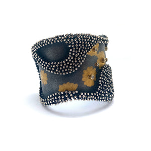 Statement Cuff with Gold and Diamonds-Bracelets-So Young Park-Pistachios