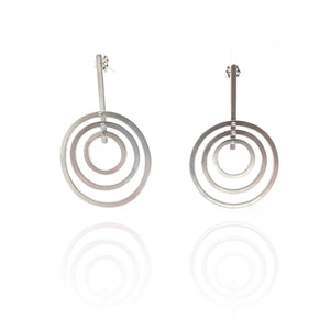 Sterling Silver Ripple Earrings-Earrings-Hilary Finck-Pistachios