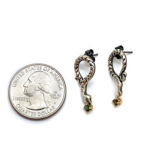 Sterling Silver Snake Earrings-Earrings-Luana Coonen-Pistachios
