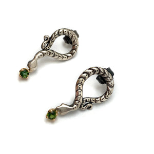 Sterling Silver Snake Earrings-Earrings-Luana Coonen-Pistachios