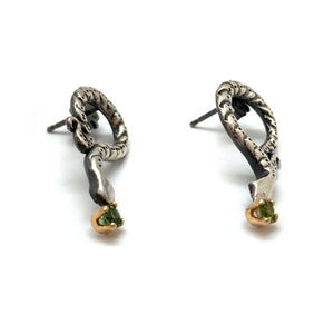 Sterling Silver Snake Earrings-Earrings-Luana Coonen-Pistachios
