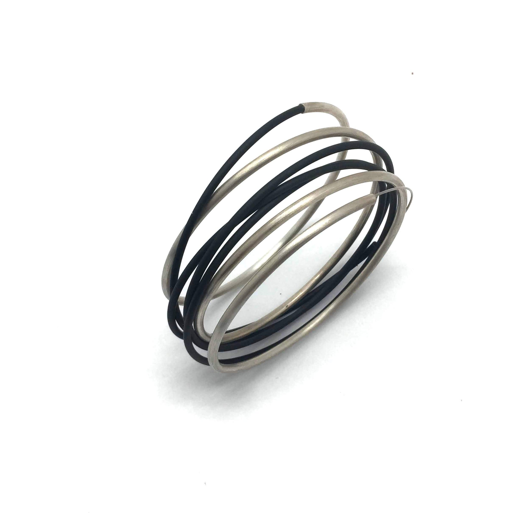 Sterling Silver and Rubber Bracelet Bracelets Malgosia Kalinska