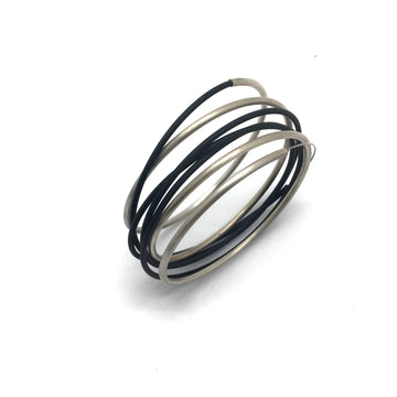 Sterling Silver and Rubber Bracelet