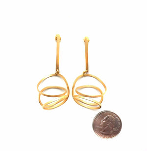Swirl Drop Earrings-Earrings-Aleksandra Przybysz-Pistachios