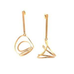 Swirl Drop Earrings-Earrings-Aleksandra Przybysz-Pistachios