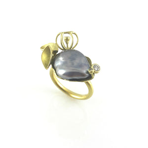 Tahitian Pearl Ring-Rings-Liaung-Chung Yen-Pistachios