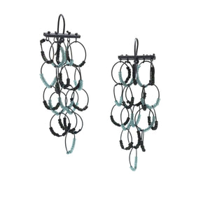 Teal & Olive Dangle Earrings-Earrings-Karen Gilbert-Pistachios