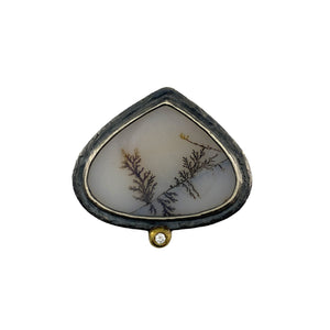 Teardrop Dendritic Agate Ring-Rings-Heather Guidero-Pistachios