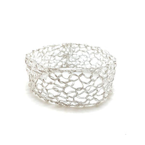 Thin Silver Woven Cuff-Bracelets-Kathryn Stanko-Pistachios