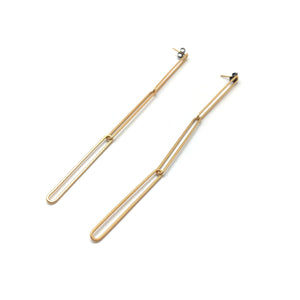 Three Link Drops - Gold-Earrings-Emily Rogstad-Pistachios