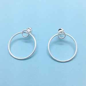 Transformable Circle Earrings - Silver-Earrings-Manuela Carl-Pistachios