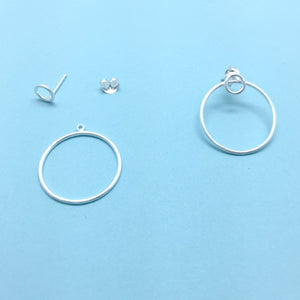 Transformable Circle Earrings - Silver-Earrings-Manuela Carl-Pistachios