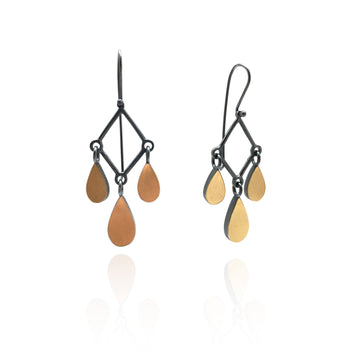 Triple Diamond Teardrop Earrings