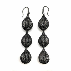 Triple Drop Crochet Earrings-Earrings-Sowon Joo-Pistachios