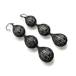 Triple Drop Crochet Earrings-Earrings-Sowon Joo-Pistachios