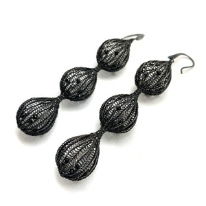 Triple Drop Crochet Earrings-Earrings-Sowon Joo-Pistachios