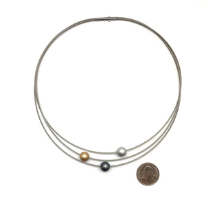 Triple Strand Orb Necklace-Necklaces-Ursula Muller-Pistachios