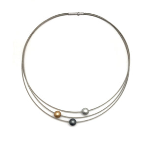 Triple Strand Orb Necklace-Necklaces-Ursula Muller-Pistachios